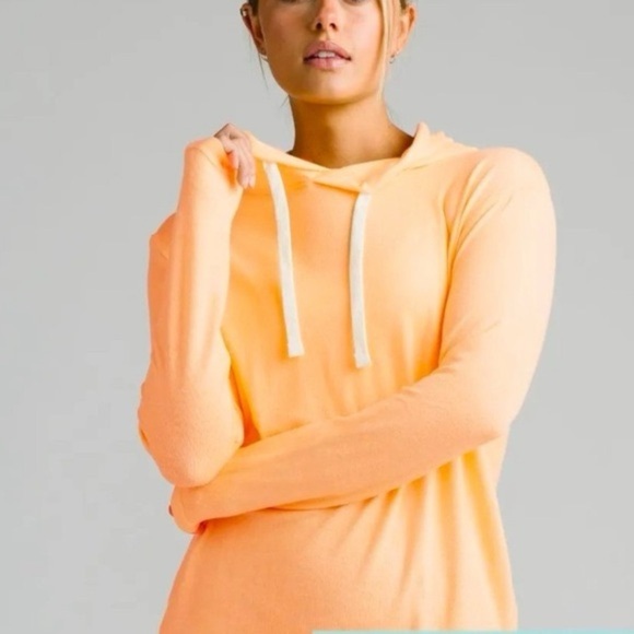 ZYIA | Boyfriend Hoodie Sunburst Orange Oversized Pullover Sweatshirt | XXS 0033 - Picture 6 of 6
